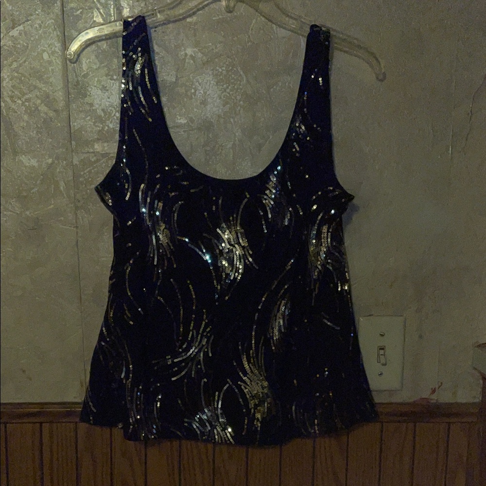 Alex Evenings Black and silver  Tank Top (L)